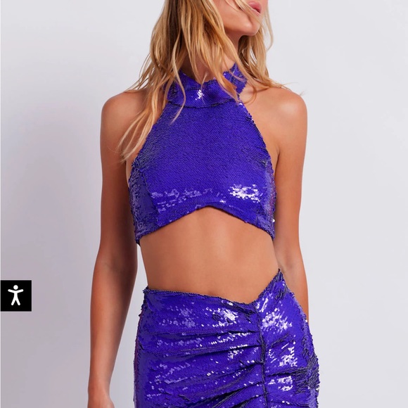 PatBO sequin mock neck top - Picture 1 of 5